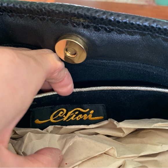 Vintage Carlos Fioro Italian Nubuck Black Leather Envelope Purse - Picture 15 of 16